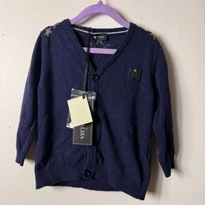 MonnaLisa Navy Blue Cardigan with Star Accents